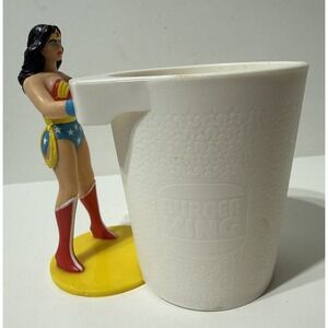 Vtg Wonder Woman Handle 1988 Cup Holder Burger King Plastic Promo DC Comics